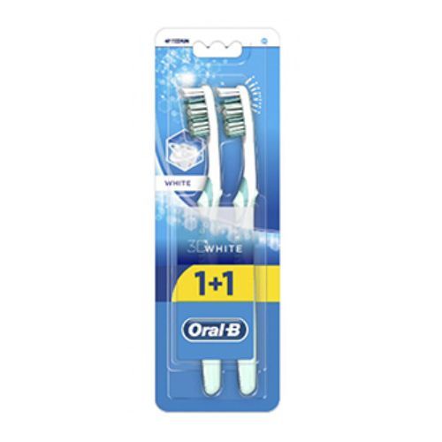 Oral B 3D White Medium Toothbrush 1+1 pcs