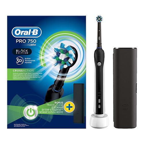 Oral B Pro 750 Siyah Şarj Edilebilir Diş Fırçası