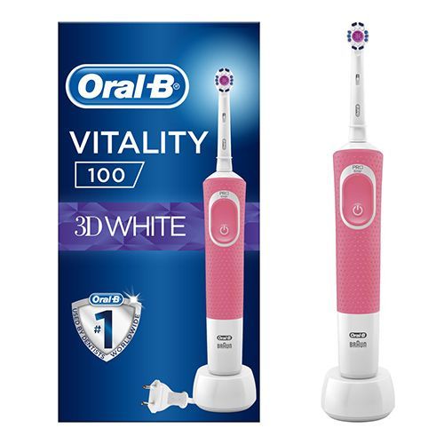 Oral B Vitality 100 3D White Pink Rechargeable Toothbrush