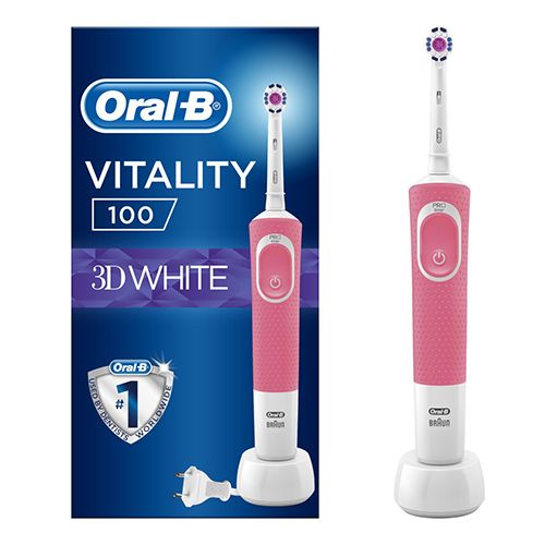 Oral B Vitality 100 3D White Pembe Şarj Edilebilir Diş Fırçası