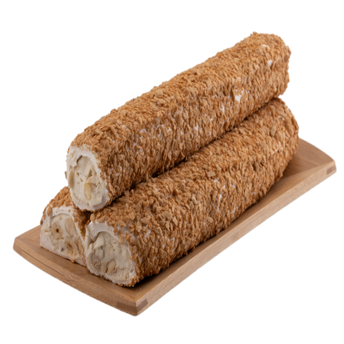 Oruç Dede Golden Crispy Milk Hazelnut Filled Turkish Delight  Roll 500 Gr