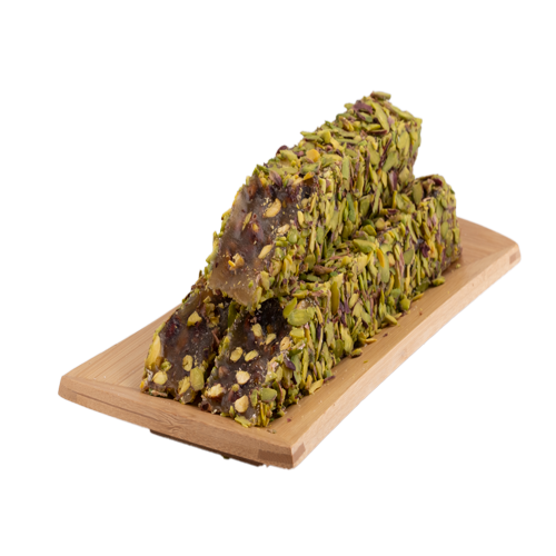 Oruç Dede Sliced Almond Covered Honey Pistachio Turkish Delight Cubes 250 Gr