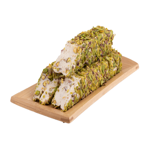 Oruç Dede Sliced Almond Covered Pistachio Sultan Turkish Delight Cubes 250 Gr