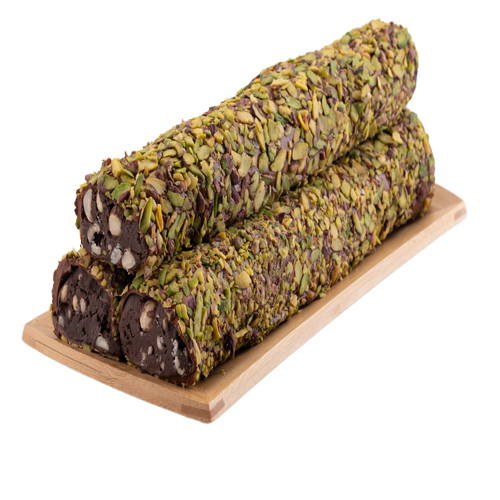 Oruç Dede Sliced Pistachio Cacao Chocolate Turkish Delight Roll 250 Gr