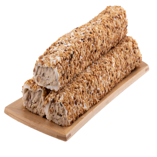 Oruç Dede Almond Chip Milk Almond Filled Turkish Delight  Roll 250 Gr