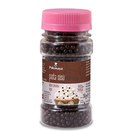 Pakmaya Boules de Décoration de Gâteaux Comestibles au Chocolat Noir 50 Gr