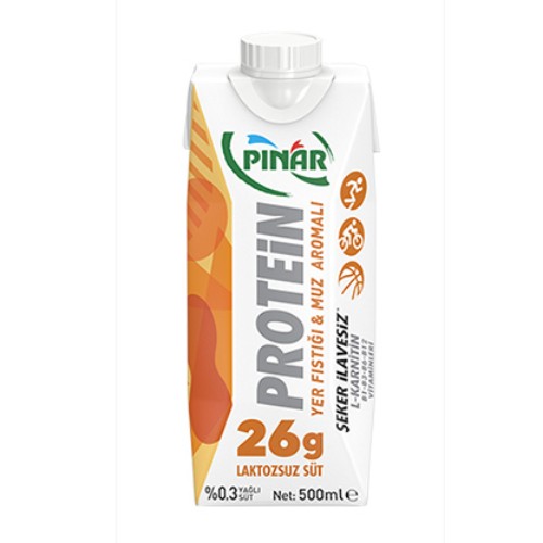 Pınar Protein Sütü Yer Fıstığı & Muzlu Aromalı 500 Ml