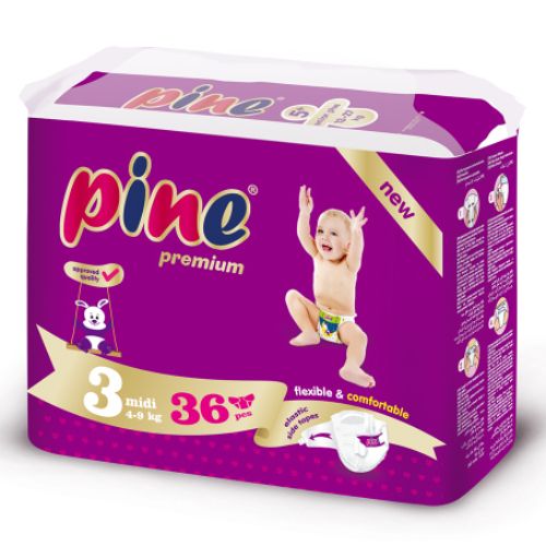 Pine Midi 36 İkiz Paket Bebek Bezi