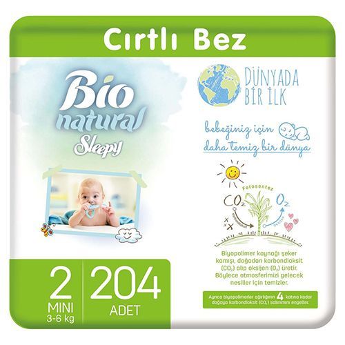 Sleepy Bio Natural Baby Diapers No.2 mini  204 pcs