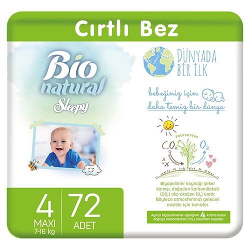 Sleepy Bio Natural Baby Diapers No.4 maxi 72 pcs