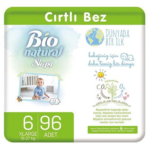 Sleepy Bio Natural Baby Diapers No.6  X Large  96 pcs