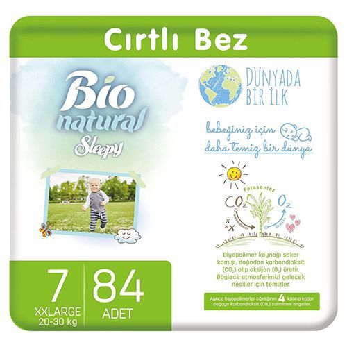 Sleepy Bio Natural Baby Diapers No.7  XX Large  84 pcs