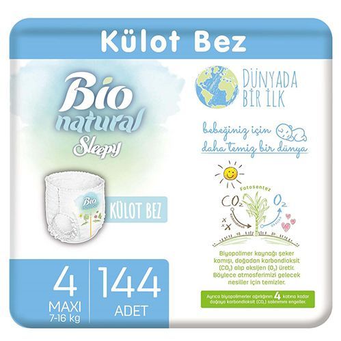 Bio Natural Baby Panty Diapers No.4  maxi  144 pcs