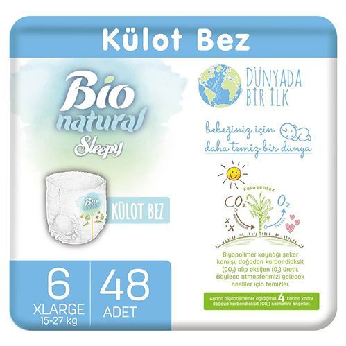 Bio Natural Baby Panty Diapers No.6  X Large  48 pcs