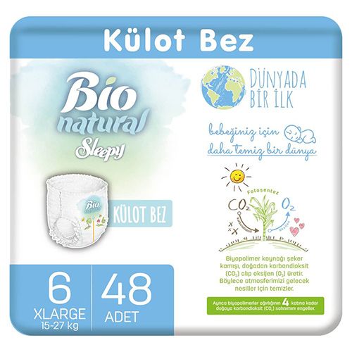 Sleepy Bio Natural Külot Bez 6 Numara X Large 48 Adet