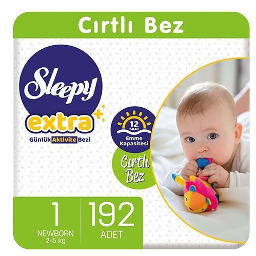 Sleepy Extra Daily Active Baby Diapers Newborn No.1   192 pcs