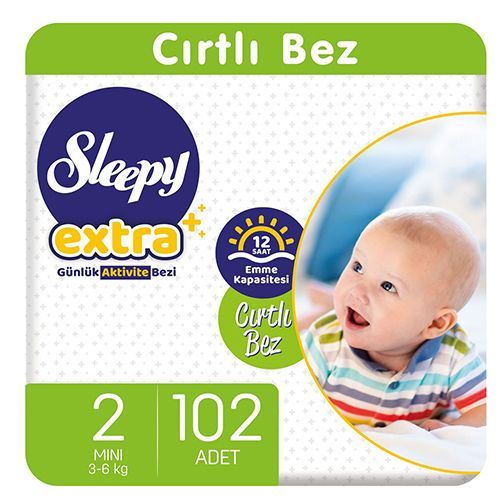 Sleepy Extra Daily Active Baby Diapers  No.2 mini   102 pcs