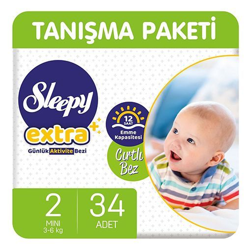 Sleepy Extra Daily Active Baby Diapers  No.2 mini   34 pcs