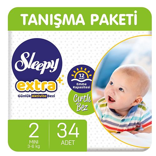 Sleepy Extra Günlük Aktivite Bezi 2 Numara Mini 34 Adet