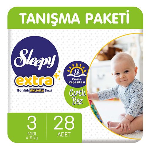 Sleepy Extra Günlük Aktivite Bezi 3 Numara Midi 28 Adet