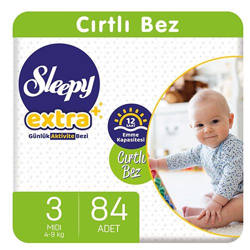 Sleepy Extra Günlük Aktivite Bezi  3 Numara Midi 84 Adet