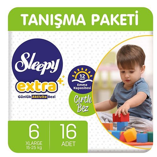 Sleepy Extra Daily Active Baby Diapers  No.6  X Large   16 pcs