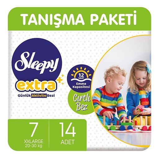 Sleepy Extra Daily Active Baby Diapers  No.7  XX Large   14 pcs