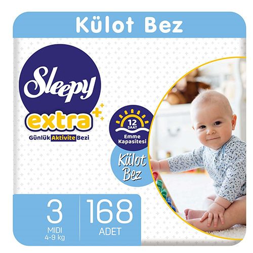 Sleepy Extra Günlük Aktivite Külot Bez 3 Numara Midi 168 Adet