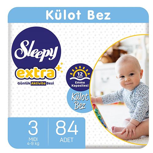 Sleepy Extra Günlük Aktivite Külot Bez 3 Numara Midi 84 Adet