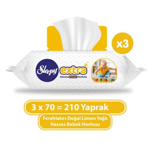 Sleepy Extra Hassas Islak Havlu 3x70 (210 Yaprak)