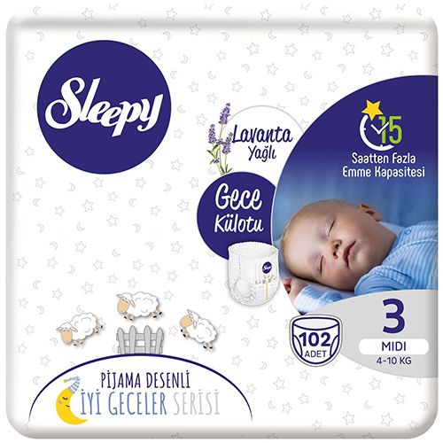 Sleepy Gece Külotu 3 Numara Midi 102 Adet