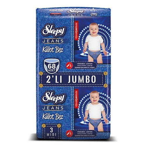 Sleepy Jeans Panty Diaper No.3  Midi Duo Jumbo 68 pcs