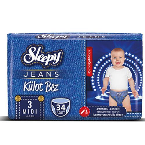 Sleepy Jeans Panty Diaper No.3  Midi 34 pcs