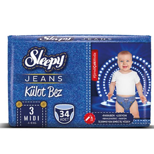 Sleepy Jeans Külot Bez  3 Numara Midi 34 Adet