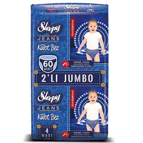 Sleepy Jeans Panty Diaper No.4  Maxi duo  Jumbo 60 pcs