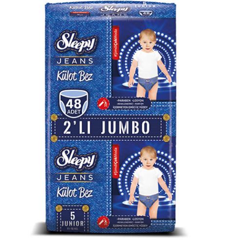 Sleepy Jeans Külot Bez 5 Numara Junior 2'Li Jumbo  48 Adet