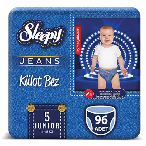 Sleepy Jeans Külot Bez 5 Numara Junior 4’Lü Jumbo 96 Adet