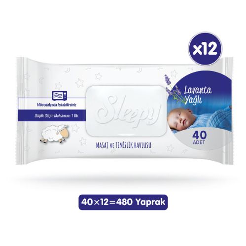 Sleepy Lavanta Yağlı Masaj Ve Temizlik Havlusu 12x40 lı