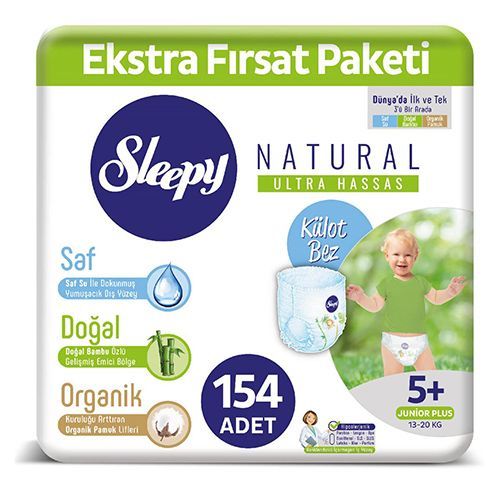 Sleepy Natural Panty Diaper No.5  junior Plus Extra Opportunity Pack  154 pcs