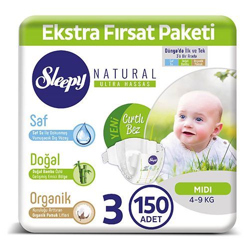 Sleepy Natural Baby Diaper No.3  Midi 150 pcs