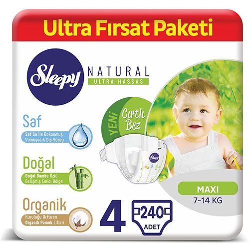 Sleepy Natural Baby Diaper No.4 Maxi Ultra   Opportunity Pack 240 pcs