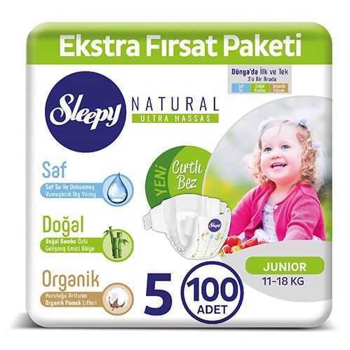 Sleepy Natural Baby Diaper No.5 junior 100  pcs