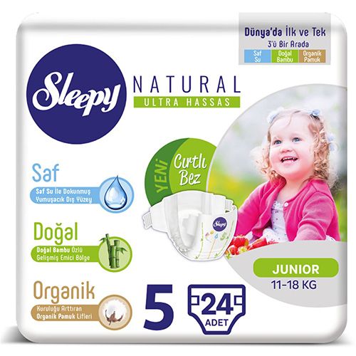 Sleepy Natural Bebek Bezi 5  Numara Junior 24 Adet