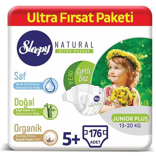 Sleepy Natural Baby Diaper No.4 junior Plus Ultra   Opportunity Pack 176 pcs