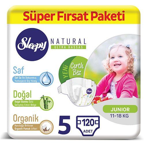 Sleepy Natural Baby Diaper No.5 junior Super   Opportunity Pack 120 pcs