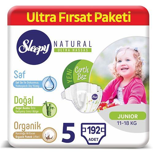 Sleepy Natural Baby Diaper No.5 junior Ultra   Opportunity Pack 192 pcs