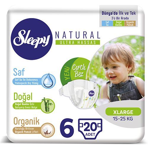 Sleepy Natural Baby Diaper No.6  Xlarge 20 pcs