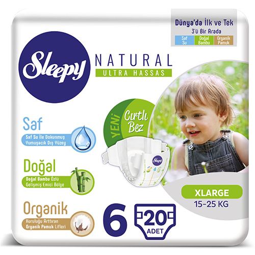 Sleepy Natural Bebek Bezi 6 Numara X Large 20 Adet