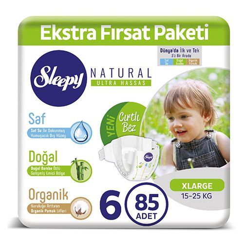 Sleepy Natural Baby Diaper No.6  Xlarge 85 pcs