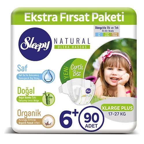 Sleepy Natural Baby Diaper No.6  X Large Plus 90 pcs